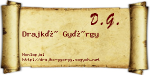 Drajkó György névjegykártya